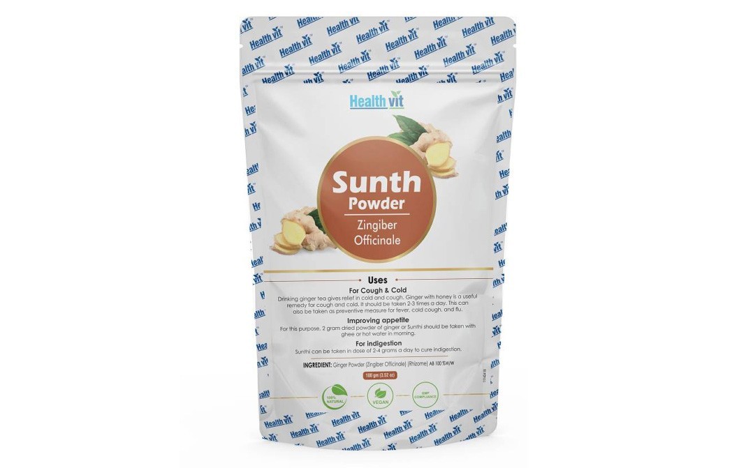 Health Vit Sunth Powder (Zingiber Officinale)   Pack  100 grams